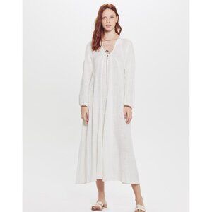 Natalie Martin Fiore Maxi Cotton Gauze Dress in White Size Medium